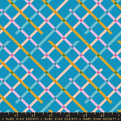 Washi Plus Off Grid Checks in Bright Blue RS1104 15 - Ruby Star Society Sold by the Half Yard